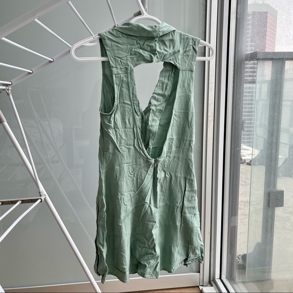 Open back button up mini dress - Picture 4 of 4